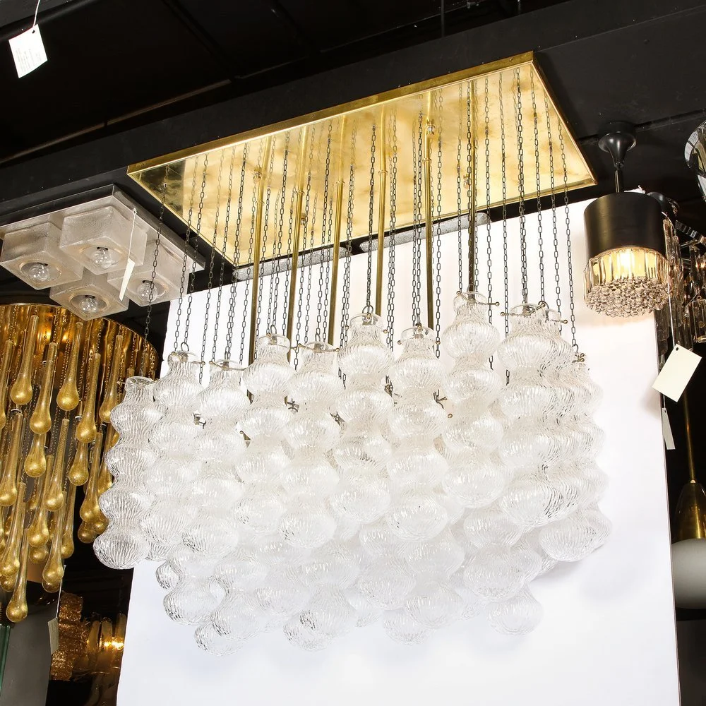 Mid-Century Modern Sculptural Murano Glass Chandelier with